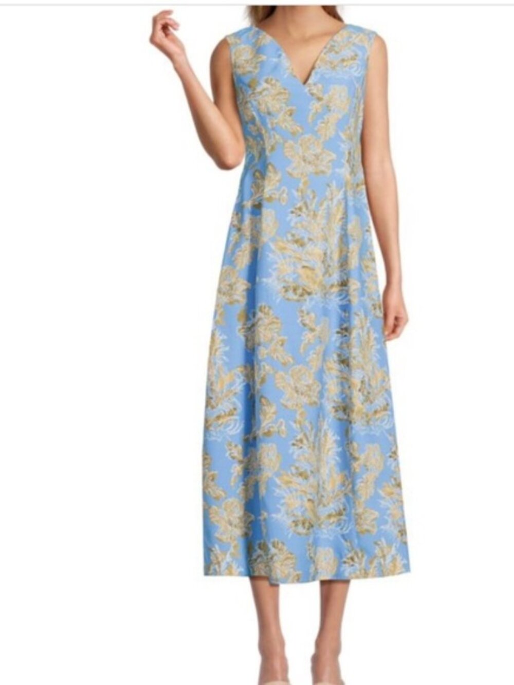 Lafayette 148 New York Floral Flare Midi Dress, Size 8